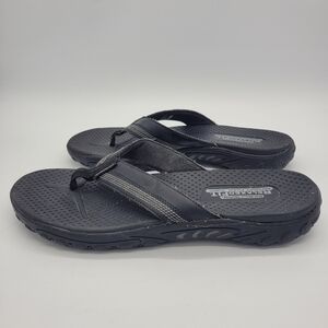 Skechers Relaxed Fit Memory Foam 360 Flip Flop Sandals Black Men's 13